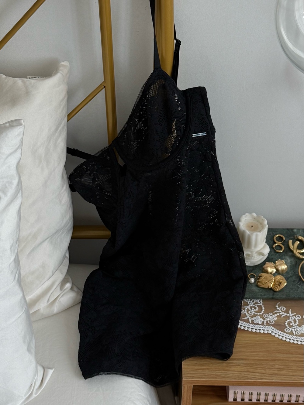 Savage X Fenty Black Lace Bodysuit Slip - Picture 4 of 4